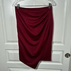 Kate Kasin petal hem pencil skirt red‎